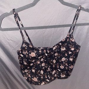 Forever 21 Crop Flower Tank-Top